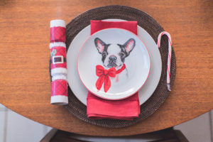 The fun, dog-themed place setting | How to Host a Holiday Meal like a BOSS