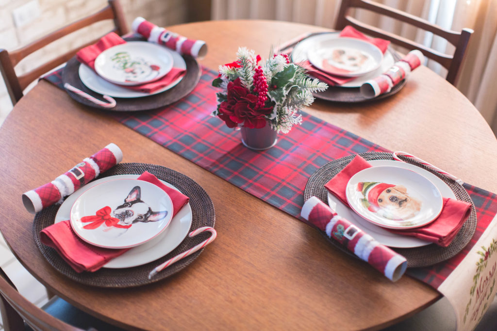 A fun, dog-themes Christmas table setting | How to Host a Holiday Meal like a BOSS